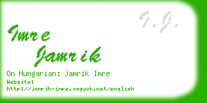 imre jamrik business card